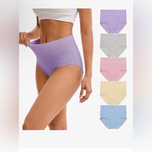INNERSY Women's High Waisted Underwear Cotton Panties Regular Size 5-Pack NWT